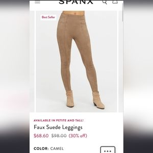 SPANX Faux Suede Leggings sz Large